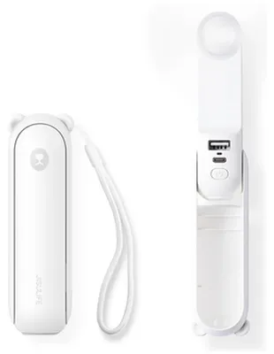 Image de Ventilateur portable Jisulife Life8 Plus avec fonction Powerbank 4500mAh et lampe de poche - blanc