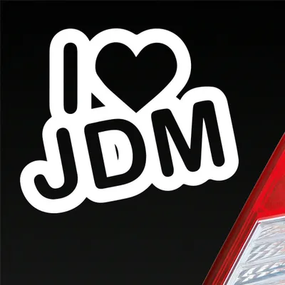 Produktbild von Auto Aufkleber I Love JDM Liebe Tuning 12x10 cm Weiss Matt Sticker Heckscheibenaufkleber