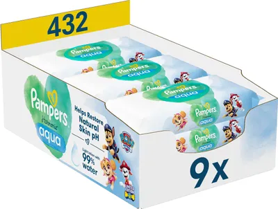 Image de PAMPERS Harmonie Aqua Baby 9× 48 ks