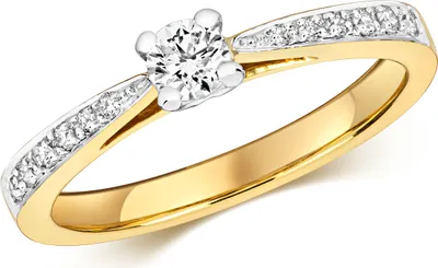 Produktbild von Funkelndes Feuer 9 Karat (375) Gold Damen - Diamant Solitärring Brillant-Schliff 0.32 Karat H - I1, 50 (15.9); TRS320689KYRSK