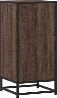 Image de Buffet chêne marron 35,5x35x76 cm bois d'ingénierie et métal