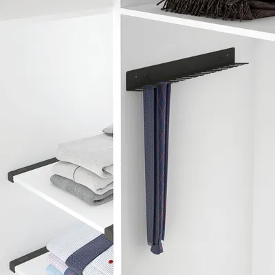 Krawatten- und Gürtelhalter, 18 Plätze, anthrazit, 455 mm