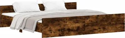 Produktbild von vidaXL Bettgestell mit Kopf- und Fußteil Räuchereiche 200x200 cm