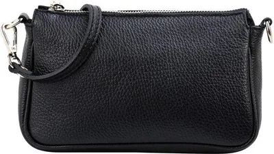 Obrázek produktu pro Kožená kabelka přes rameno 23 x 13 cm, černá, malá večerní kabelka