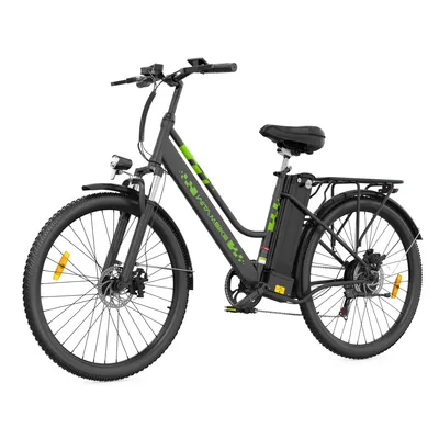 Image de Vélo électrique urbain C26, idéal pour une utilisation quotidienne, moteur 250 W, batterie 36 V 15 Ah, vitesse maximale de 25 km/h, pneus de 26 pouces, freins à disque mécaniques, charge maximale de 120 kg, couleur noire