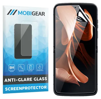 Produktbild von Mobigear Displayschutzfolie für Motorola Razr 40, gehärtetes Glas – Panzerglasfolie – Kompatibel mit Hüllen – Schwarz