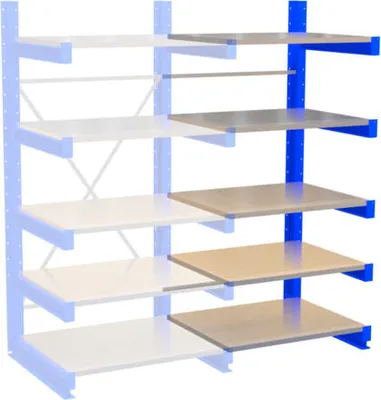 Produktbild von Kragarmregal, Schwerlastregal - 2.000 x 1.000 x 920 mm (HxBxT) - 250 kg - mit Fachböden - Anbauregal - KARL