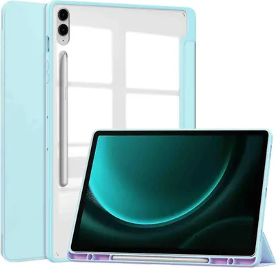 Immagine prodotto di Custodia rigida pieghevole imoshion Trifold per Samsung Tab S10 Plus / Tab S9 FE Plus / Tab S9 Plus 12,4 pollici - Azzurro