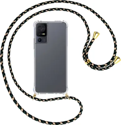 Produktbild von Handykette Backcover-Schutzhülle mit Band (Metall goldfarben) für TCL 40 SE (6.75'') - camouflage