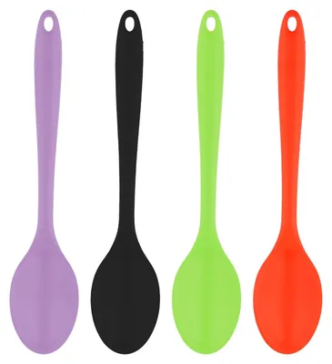 4 Silikon-Kochlöffel, 27 cm, antihaftbeschichtet, BPA-frei, hitzebeständig