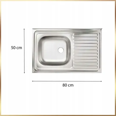 Image de Stamar | Ensemble d'armoires de cuisine Blanc 80x50 cm avec évier, robinetterie flexible noire 2 en 1 Deante & siphon