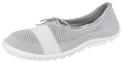 Produktbild von LEGUANO Style Damen Barfußschuhe Ballerina grau Textil - Größe: 41
