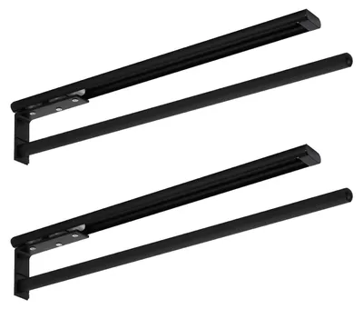 Produktbild von SOTECH Handtuchhalter 1-armig ausziehbar 450-730 mm schwarz matt – Handtuchstange (2 Stück)