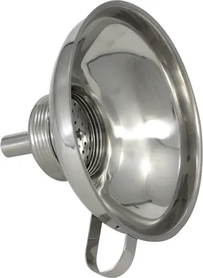 Produktbild von Hit Trichter 14cm mit Sieb und Griff, Edelstahl Marmeladentrichter