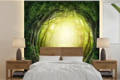 Produktbild von Bilderrahmen - Wandbild Bäume - Wald - Muster - Breite 240 cm x Höhe 240 cm