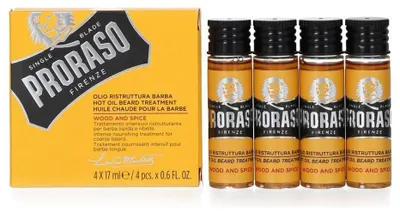Immagine prodotto di Proraso Legno e Spezie olej Trattamento barba all'olio caldo 4 x 17 ml