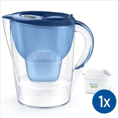 Produktbild von BRITA Marella XL Wasserfilterkanne, Blau, 3,5L Gesamtvolumen, 2,5L gefiltertes Wasser, 1 Maxtra Pro All-In-1 Kartusche