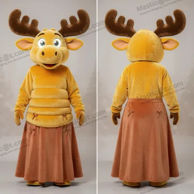 Produktbild von Samt-Gelber MASTICOT Cartoon-Moschusochsen-Maskottchen