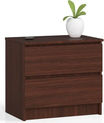 Zdjęcie produktu dla Szafka nocna AKORD K60 Wenge 60 cm 2 szuflady kolor Wenge mat 60x40x55 cm