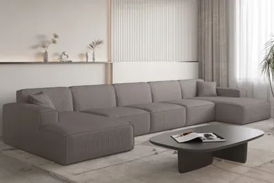Produktbild von Wohnlandschaft Sofa U-Form CELES PREMIUM XL in Stoff Scala Taupe