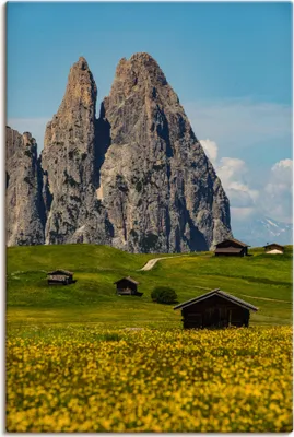 Produktbild von ARTland Leinwandbild Seiser Alm mit Schlern Größe: 60x90 cm
