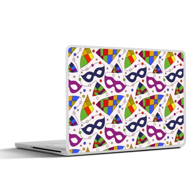 Produktbild von MuchoWow® Laptop Aufkleber Sticker Cover Karneval - Muster - Masken 36.5x27.5 cm - Laptop-Sticker