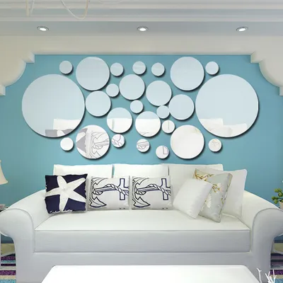 Produktbild von 26pcs / set Acrylpolka-Punkt-Wand-Spiegel-Aufkleber-Raum-Schlafzimmer-Kueche-Badezimmer-Stock-Abziehbild-Haus-Partei-Dekoration-Dekor-Kunst-Wandaufkleber DIY Abziehbild-Kunst-Abziehbild-Raum-Dekoration