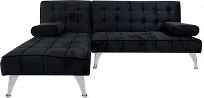 Produktbild von Schlafsofa Miranda mit Chaiselongue Velvet Schwarz