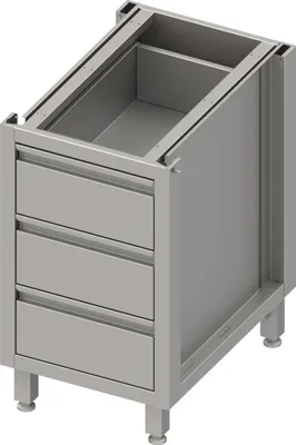 Produktbild von Unterschrank Boxversion 2.0, für Beine/Sockelrahmen, mit drei Schubladen 450x540x660 mm