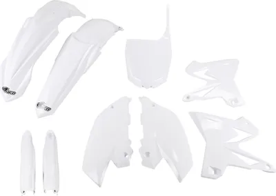 Immagine prodotto di Kit carenatura UFO PLAST, set di 9 pezzi in plastica con protezione forcella per Yamaha YZ WR 125 / 250 cc, anni di produzione 2008-2014, colore: bianco OEM