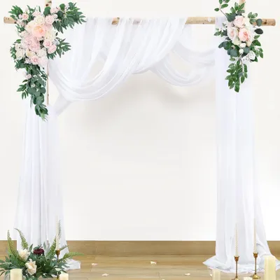 Productafbeelding van 0.75x8M Trouwboog Tulle Gordijn voor Bruiloft Decoratie in Wit