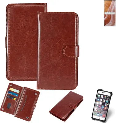 Produktbild von K-S-Trade 360° Hülle kompatibel mit ZTE Axon 40 Ultra braun Kunstleder Case BookCase WalletCase Kunstlederederhülle Handyhülle, Rundumschutz