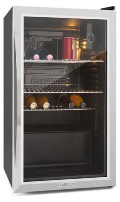 Image de Klarstein Mini Frigo de Chambre et Bureau pour Boisson, Petit Frigo Silencieux, Refrigerateur Mini Bar 80L, Petit Réfrigérateur Camping, Étagères Réglables pour le Vin, Cannette, Beer Fridge