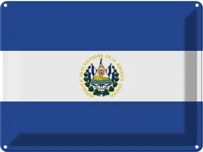 Produktbild von vianmo Blechschild 30x40 cm El Salvadors Salvador Flagge Fahne Wappen
