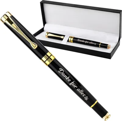 Image de Cadeau de remerciement Stylo à bille or noir gravure cadeau d'adieu collègues professeur amie