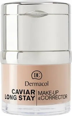 Zdjęcie produktu dla Dermacol Caviar Long Stay Make-Up & Corrector korektor do makijażu z ekstraktami z kawioru i korektor udoskonalający 1 Pale 30 ml