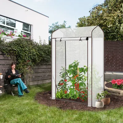 Produktbild von Sekey Gewächshaus 100 x 50 x 150 cm Foliengewächshaus Klein Tomatenhaus mit Spitzdach
