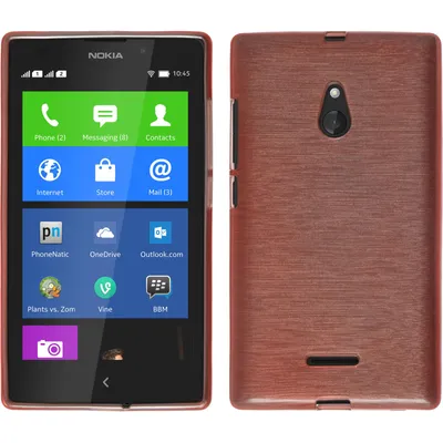 Produktbild von PhoneNatic Case kompatibel mit  Nokia XL - rosa Silikon Hülle brushed + 2 Schutzfolien