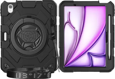 Produktbild von Tablethülle Apple iPad Air 11 2026 2025 2024 Hybrid 360 Grad Schultergurt Tasche