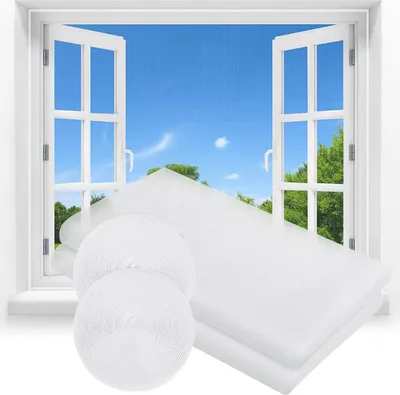 Produktbild von Fliegengitter, Moskitonetz, Insektenschutzgitter für Fenster | 130 x 150 cm, Weiß
