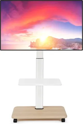 Productafbeelding van Rollende tv - Standaard mobiele tv - Kar voor 32-70 inch platte - Gebogen LED - LCD - OLED in hoogte verstelbare draagbare tv