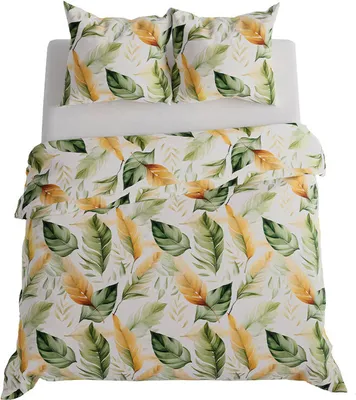 Produktbild von Bettwäsche 220x200 Baumwollsatin Oliv Floral