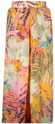 Produktbild von Gemusterte Damenhose Orange mit Gummizug & Taschen – Ideal für Sommer