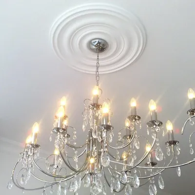 Obrázek produktu pro Casa Padrino štuková rozeta 48,5 x 48,5 cm stropní štuková stropní rozeta štuková rozeta nástěnná rozeta