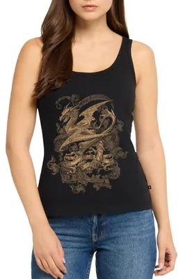 Produktbild von Spreadshirt Alchemy England Harbinger of Doom Drache Frauen Premium Tank Top, M, Schwarz