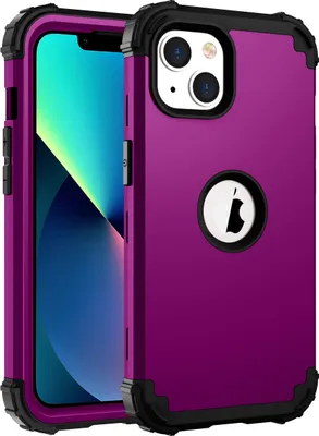 Produktbild von iPhone 14 Hülle, 3 in 1 Hybrid PC TPU Stossfest Robust Schutzhülle für iPhone 14 Lila