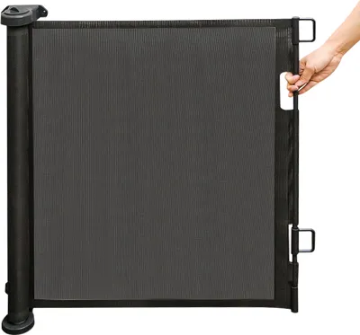 Image de Barrière de sécurité Rollo 0-150cm Barrière de sécurité escamotable pour bébés et animaux noirs