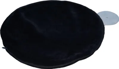 Produktbild von Aktiv Kat - Schlafmulde mit grauem Metallrahmen und Plüsch-Bezug Ø 45 cm - Schwarz