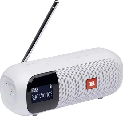 Image de JBL Tuner 2 Radiorekorder in Weiß – Tragbarer Bluetooth Lautsprecher