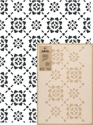 Produktbild von Wandschablone Groß Muster, Malschablone 59x95 cm Padova Ornament Fliese Wiederverwendbare Kunststoff, Geometrische Tapete Wandgestaltung